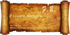 Ficzere Borbála névjegykártya